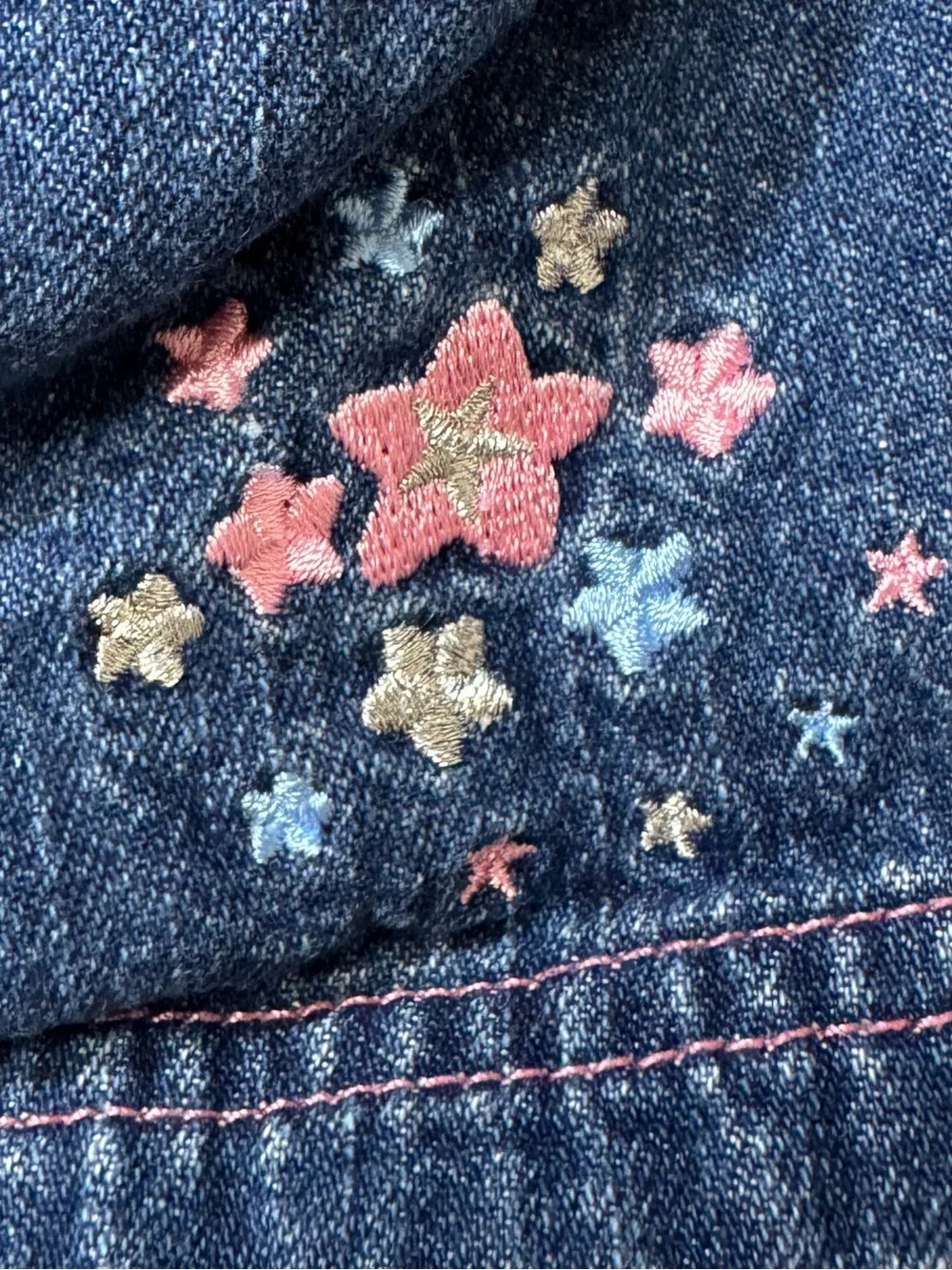 Denim Jean Skirt Baby Girl 6-9 Months Embroidered Flowers Beach Summer Bloomers